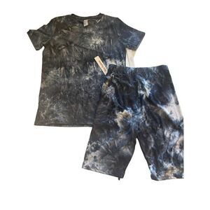 TIE DYE STRETCH COTTON SHORT SET